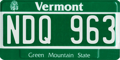 VT license plate NDQ963