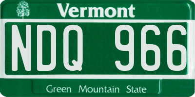 VT license plate NDQ966