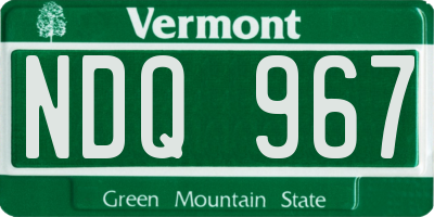 VT license plate NDQ967