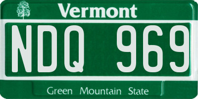 VT license plate NDQ969