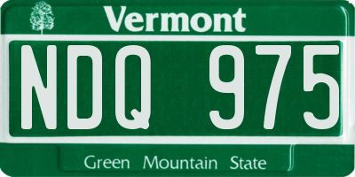 VT license plate NDQ975
