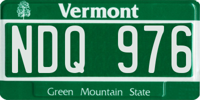 VT license plate NDQ976