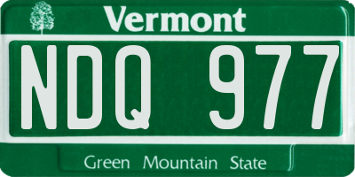 VT license plate NDQ977
