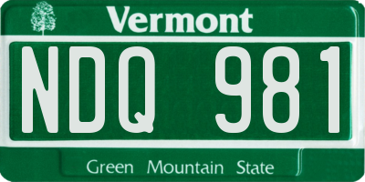 VT license plate NDQ981