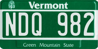 VT license plate NDQ982