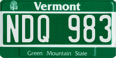 VT license plate NDQ983