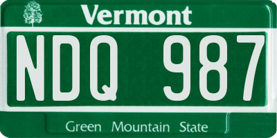 VT license plate NDQ987