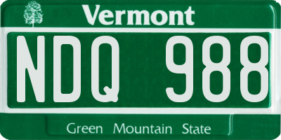 VT license plate NDQ988