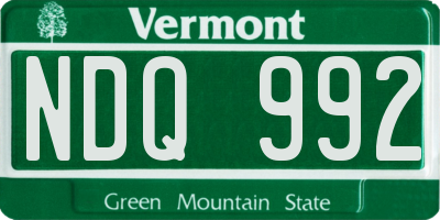 VT license plate NDQ992