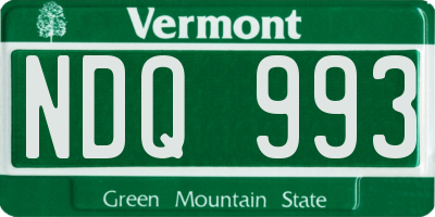 VT license plate NDQ993