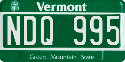 VT license plate NDQ995