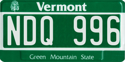VT license plate NDQ996
