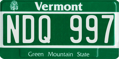 VT license plate NDQ997