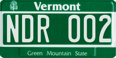 VT license plate NDR002