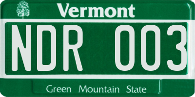 VT license plate NDR003