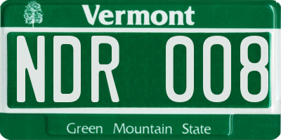 VT license plate NDR008