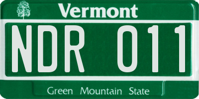 VT license plate NDR011
