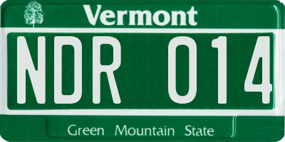 VT license plate NDR014