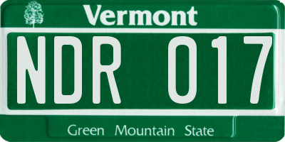 VT license plate NDR017