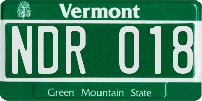 VT license plate NDR018