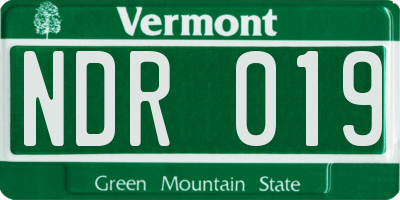 VT license plate NDR019