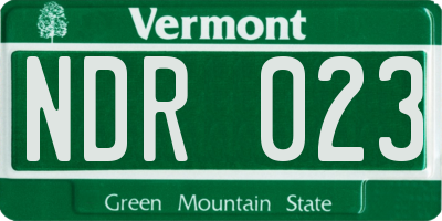 VT license plate NDR023