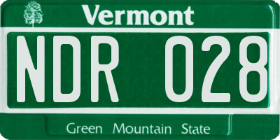 VT license plate NDR028