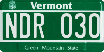 VT license plate NDR030
