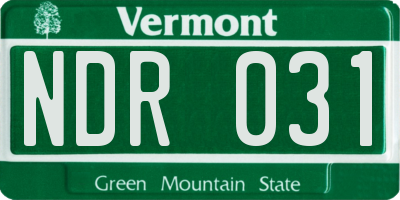 VT license plate NDR031