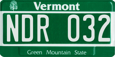 VT license plate NDR032