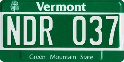 VT license plate NDR037