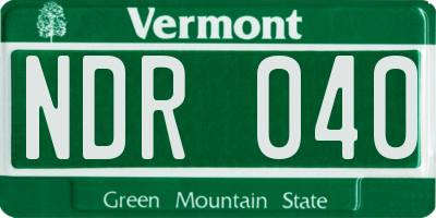 VT license plate NDR040