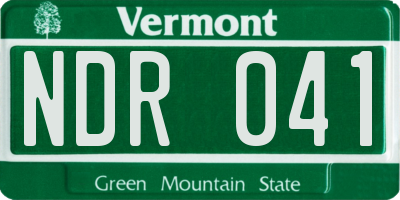 VT license plate NDR041