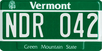 VT license plate NDR042