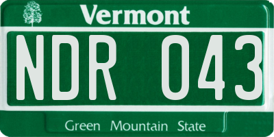 VT license plate NDR043