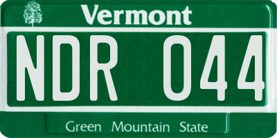 VT license plate NDR044