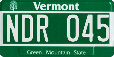 VT license plate NDR045