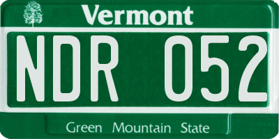 VT license plate NDR052
