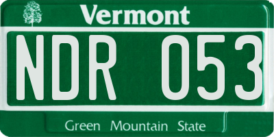 VT license plate NDR053