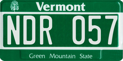 VT license plate NDR057