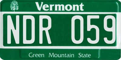 VT license plate NDR059