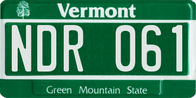 VT license plate NDR061