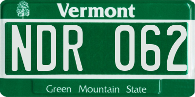 VT license plate NDR062