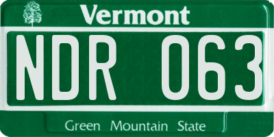 VT license plate NDR063