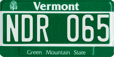 VT license plate NDR065