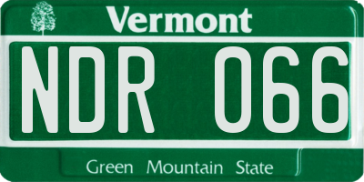 VT license plate NDR066