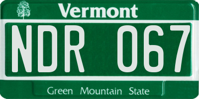 VT license plate NDR067