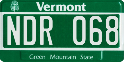 VT license plate NDR068