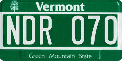 VT license plate NDR070