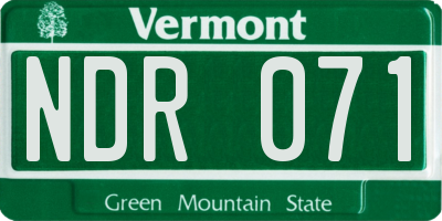 VT license plate NDR071
